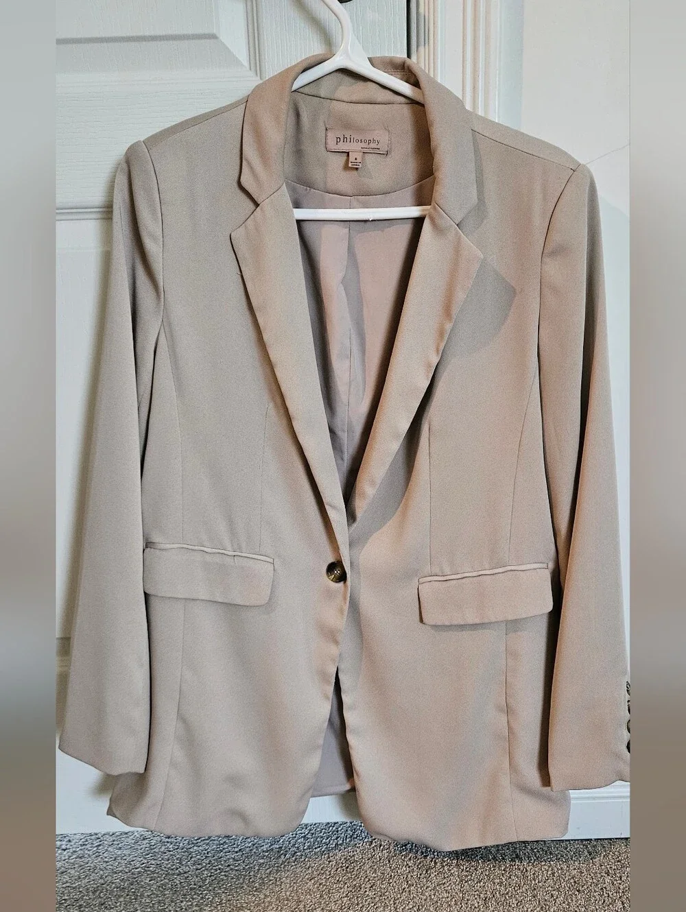 Philosophy Beige Single-Button Blazer - Picture 2 of 4